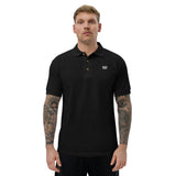 Embroidered Adro Funk Stacked Men's Polo Shirt - White Stitched