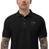 Embroidered  Adro Funk Men's Polo Shirt - Red and White Stitch