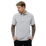 Embroidered Adro Funk Stacked Men's Polo Shirt - White Stitched