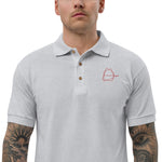 Embroidered Adro Funk Men's Polo Shirt - Red Stitch