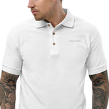 Embroidered Adro Funk Men's Polo Shirt - White Stitch