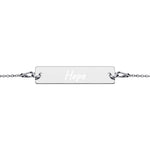 Personalized Engraved Silver Bar Chain Bracelet