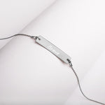 Personalized Engraved Silver Bar Chain Necklace