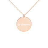 Personalized Engraved Silver Disc Necklace